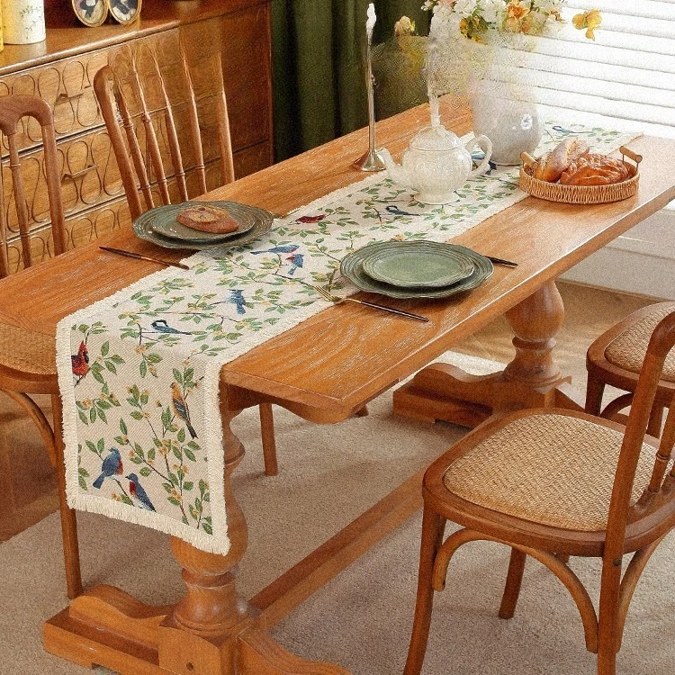 Vintage green table flag tablecloth TV cabinet long tail towel household