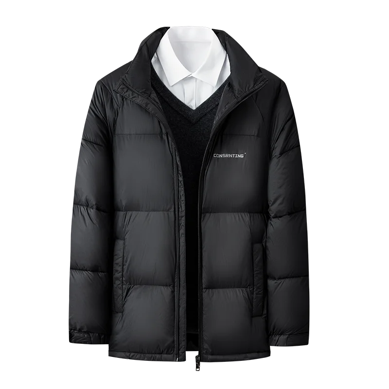 

High Quality Men's Cotton Jacket Zipper Stand Up Collar Print Jacket Overcoat Winter New Outdoor Warm Casual Exquisite Men'swear