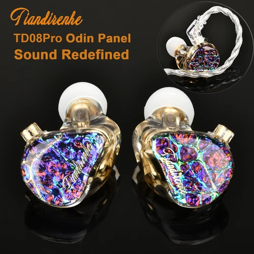 Tiandirenhe TD08pro Odin panel bajo auriculares HIFI puerto de sintonización controladores dinámicos IEM auriculares DJ auriculares etapa qdc Cable de grafeno