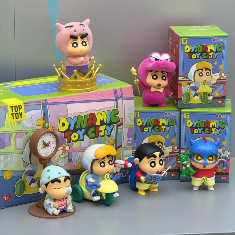 New Genuine Crayon Shin Chan Dynamic Toy City Series Blind Box Surprise Mystery Box Fashionable Popular Doll  Cool Figurines