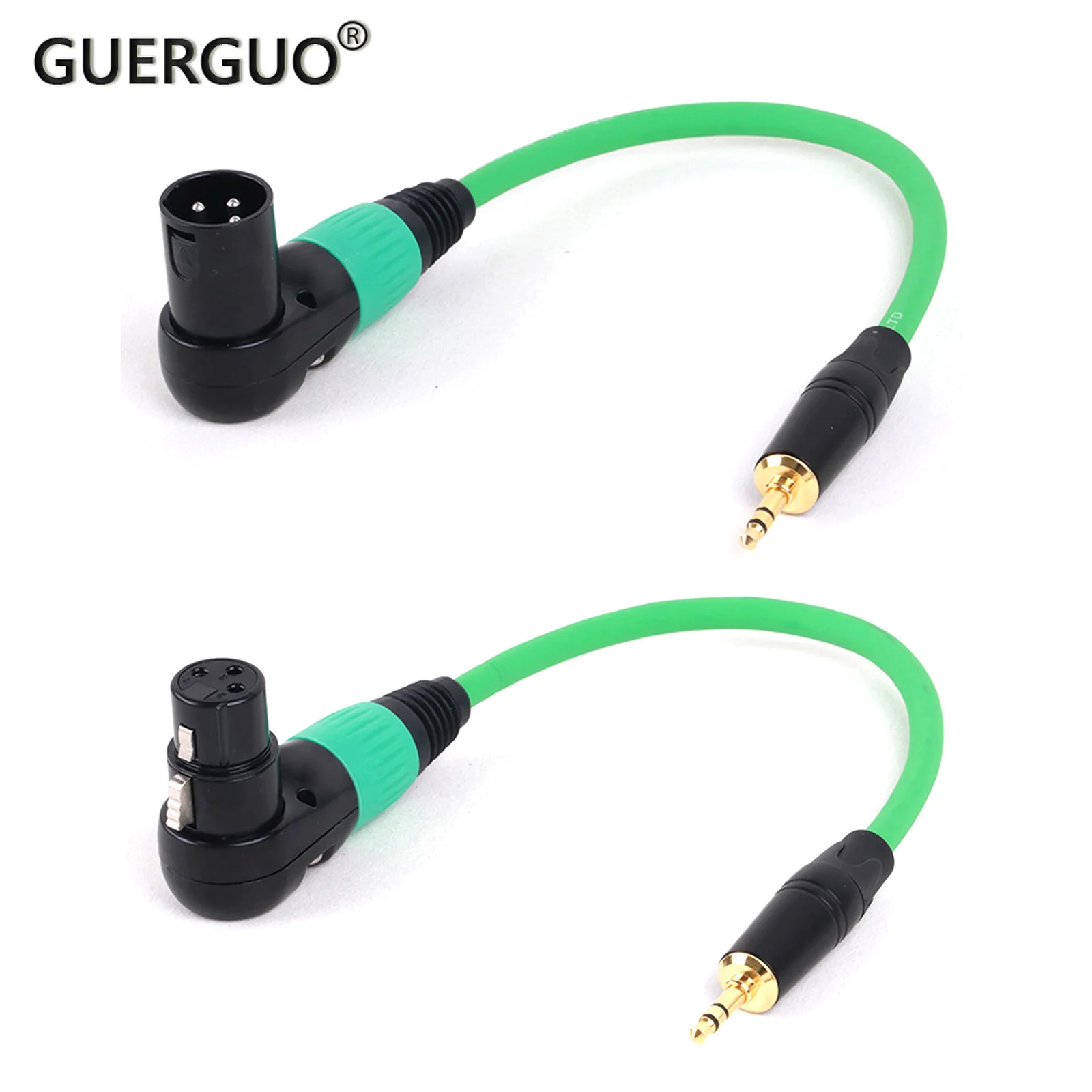 Colorful Right Angle XLR 3Pin Male/Female Plug to 3.5mm 1/8inch Stereo TRS Male Jack Connector for Microphone Speaker 0.3M-15M