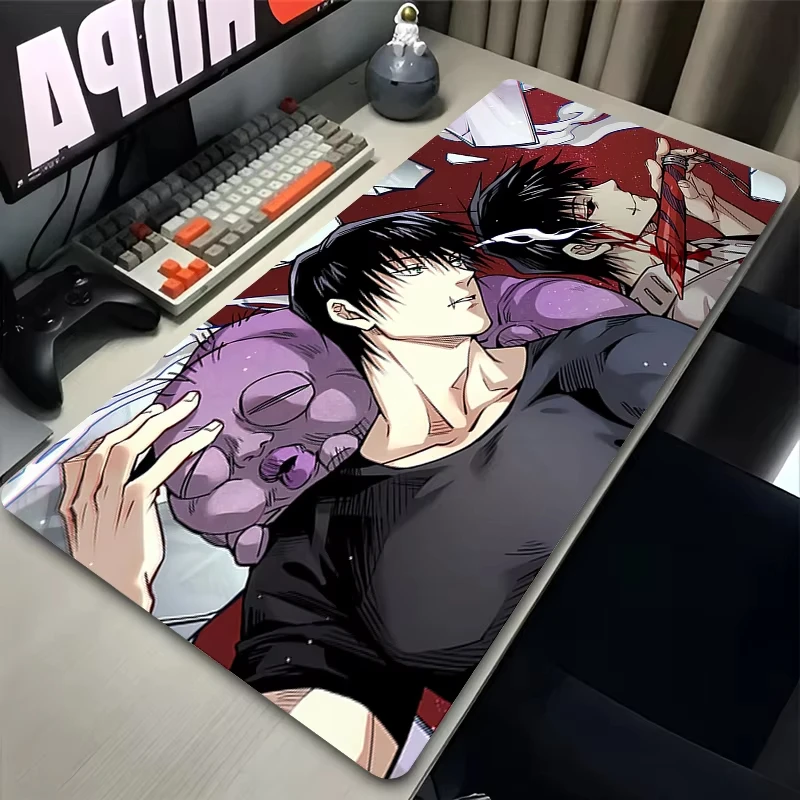 Mouse pad laptop preto e branco mangá mousepad japão anime j-jujutsu k-kaisen tapete de mouse de mesa pc toji fushiguro hd teclado