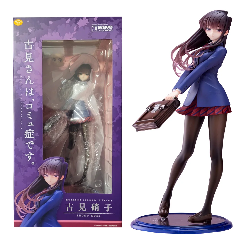 26CM Anime Komi san wa Komyushou Desu Figurka Komi Shouko Dream Tech 1/7 Wave School Uniform Ver Model Toy Gift Action Figure