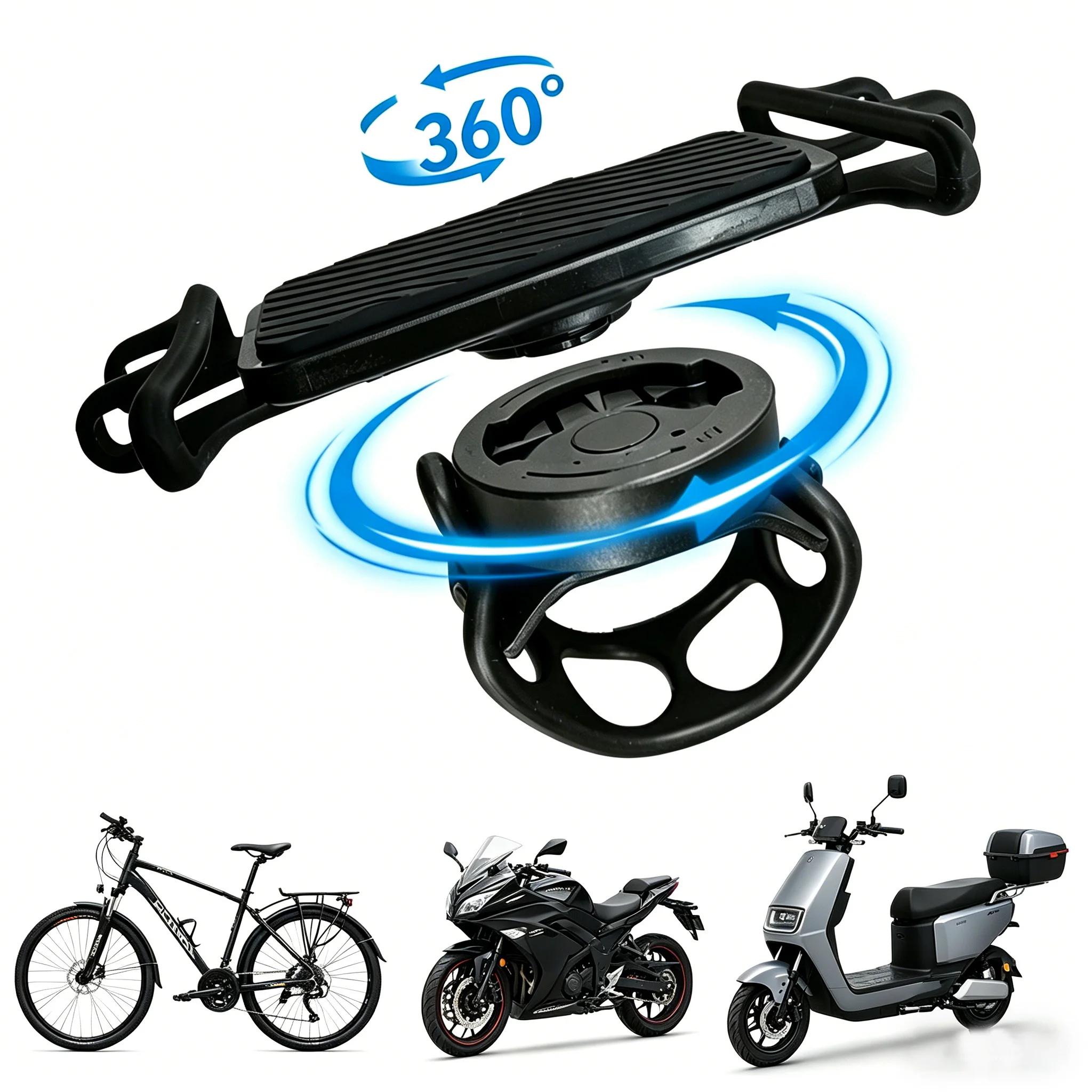 SUKOU 360° Rotating Bike Phone Holder Quick Release Bicycle Mount Compatible with 4-7 Inch Smartphones Universal for Most Bikes