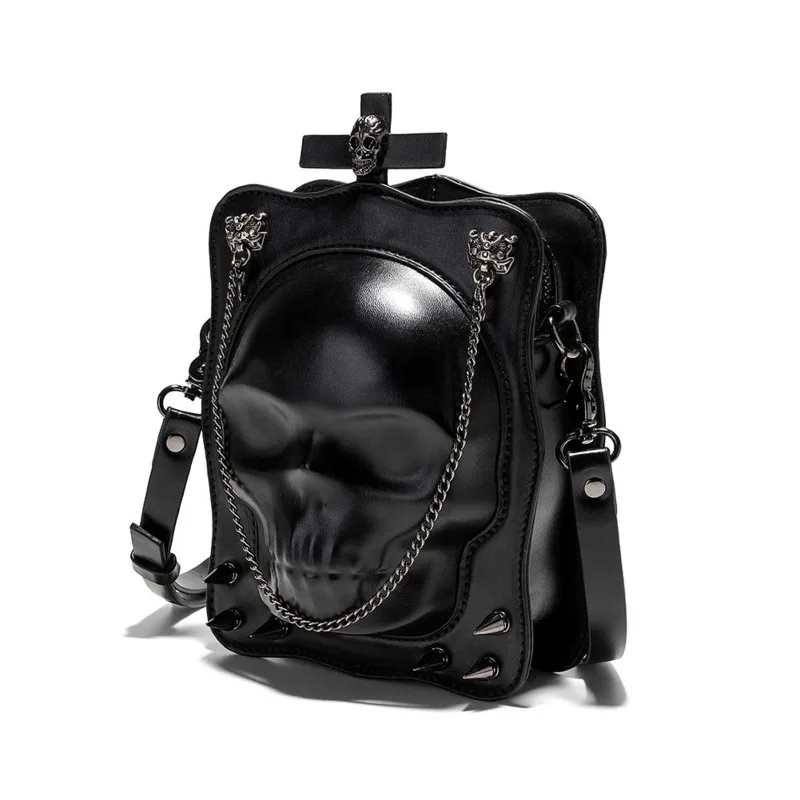 

Halloween Dark Gothic Y2K Skull Women's One Shoulder Crossbody Bag Fun Subcultural Personality Mini Square Bag One Shoulder Bag