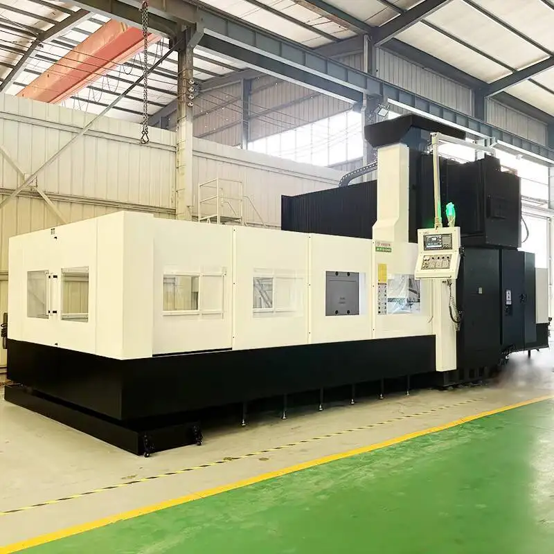 Heavy 5 แกน CNC Milling Hine FANUC ระบบ Double Column Gantry Cnc Hining Center พร้อม Bt50 Spindle