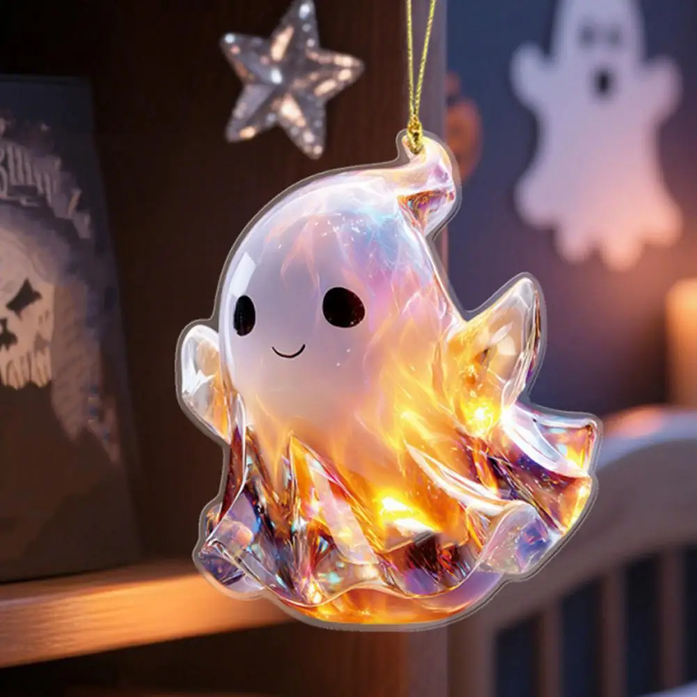 

Acrylic Ghost Pendant Halloween Acrylic Decoration Spooky Halloween Ghost Decor Set 2d Acrylic Pendant Ornament Festive Decor