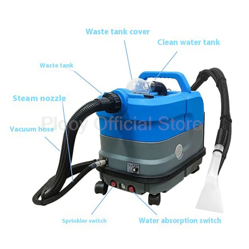 2500W Steam Spray Extract Machine Steam Cleaner 24000Pa Suction 7.5/12L Tank For Deep Cleaning Oil Stain Removal Sterilization