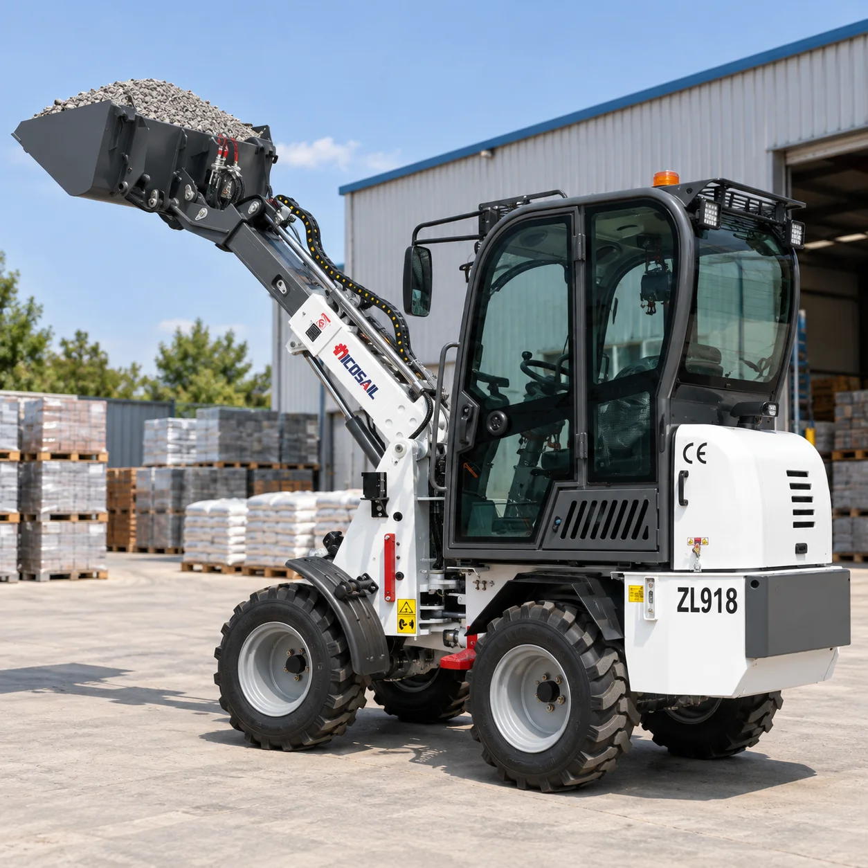 ZL918 Compact Diesel Wheel Loader 3180mm Lifting Height Telescopic Loader for Farm Yard Warehouse and Construction Work