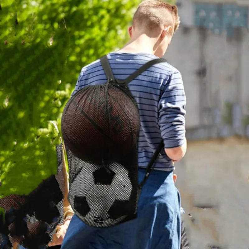 الرباط شبكة حقيبة الظهر المحمولة كرة القدم كرة السلة أكياس التخزين الرياضة السفر لعبة المشي لمسافات طويلة أكياس سوبر ماركت التسوق الجيب #3