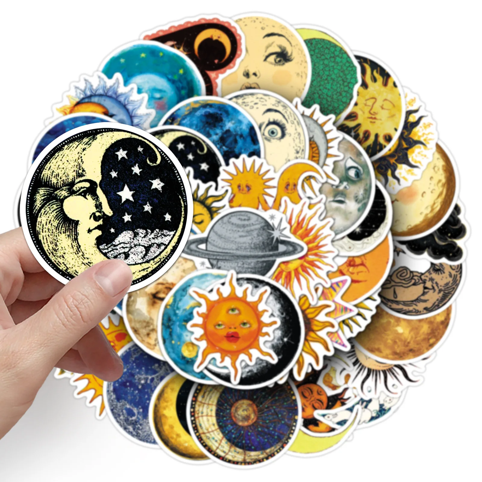 50 قطعة الجسم السماوي الغامض الكتابة على الجدران ملصقات الكون الكرتون الديكور DIY بها بنفسك اللعب المحمول الغيتار سيارة دراجة سكيت الشارات #1