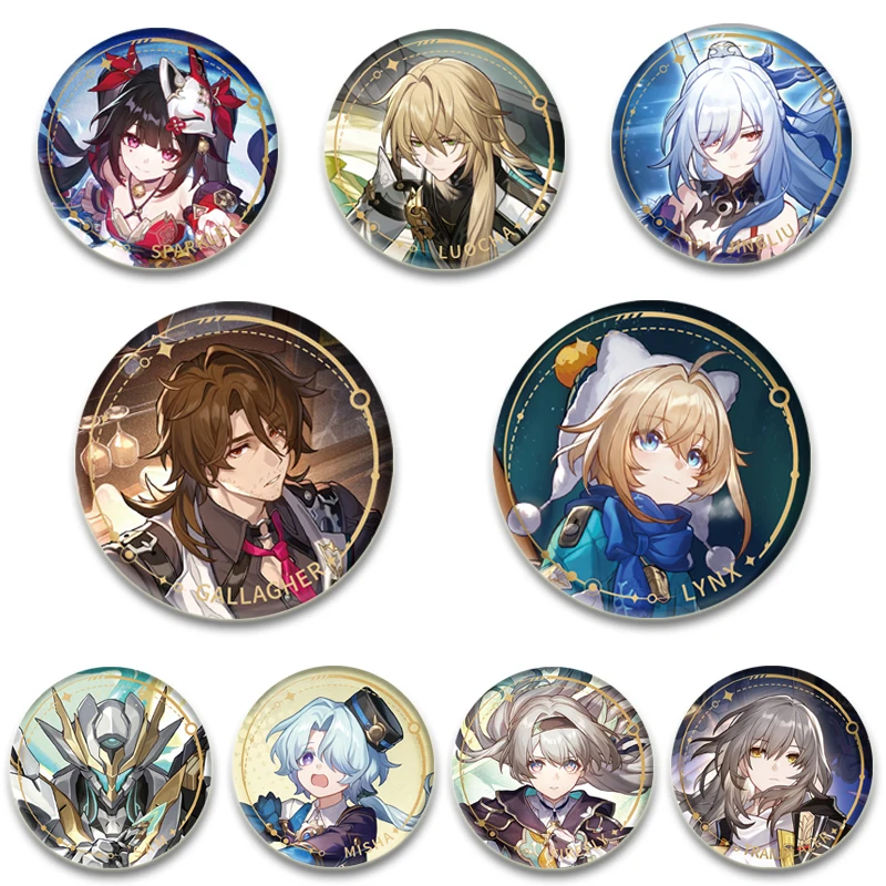 Anime Honkai: Star Rail Round Soft Button Pin Creative Brooch Figures Pins Backpack Clothes Decoration Fashion Jewelry Gifts