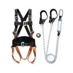 P461 Multiple Style Outdoor Anti-Fall High-Altitude Work Safety Rope Set, Double Hook, Wear-Resistant, Five-Point Safety Belt