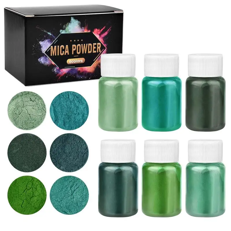 6-delige set epoxyhars kleurstof mica poeder gepoederde pigmenten set hars mica parelmoer hars parel doos verpakt micas kleurstoffen hars
