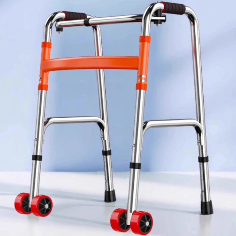 

Rehabilitation Walkers Walking Crutches 4-Legged, Non-Slip Folding Cane Stool, Light Wheelchair Walkers for Elderly Walking Aids