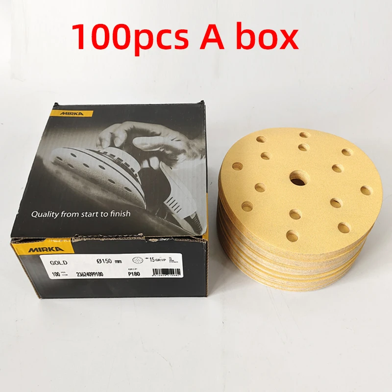 Mirka Grinding Disc Sanding disc Hook and loop 6-in150mm Air Grinder Round Dry Sandpaper Polishing Polishing Sandpaper Sheet