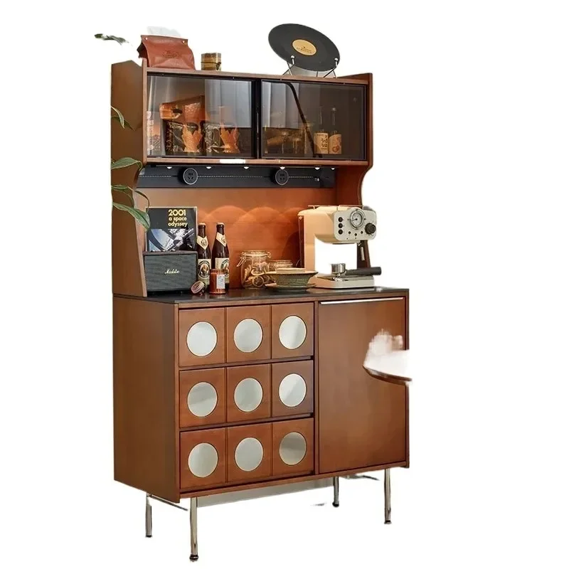 

Nordic wine Japanese retro integrated cabinet against the wall high cabinet tea storage