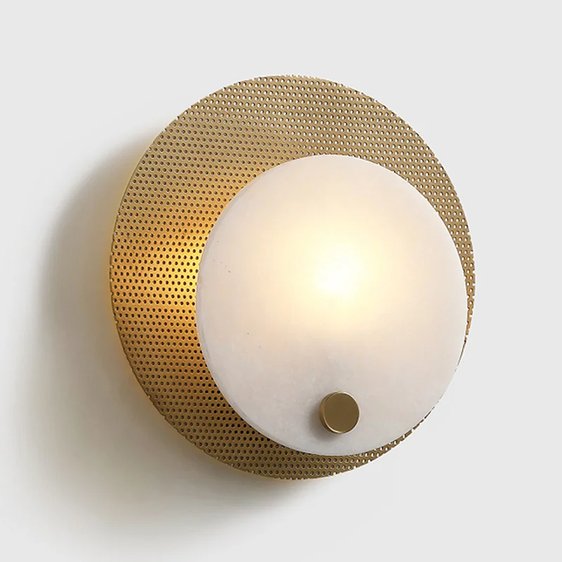 Minimalist brass marble wall lamp modern LED wall lamp hallway entrance bedroom living room Nordic