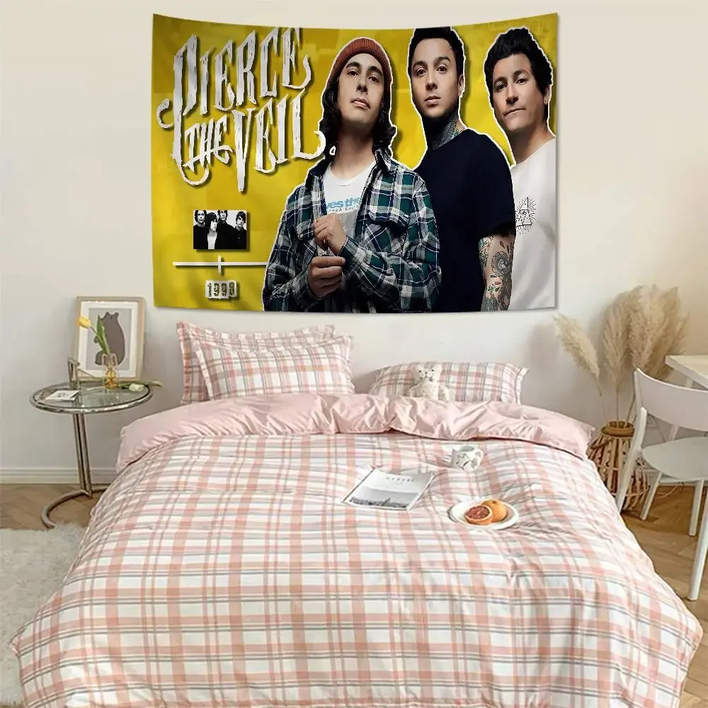 Post Hardcore Band P-Pierce The Veil Band Hanging Bohemian Tapestry Bohemian Wall Tapestries Mandala Kawaii Room Decor