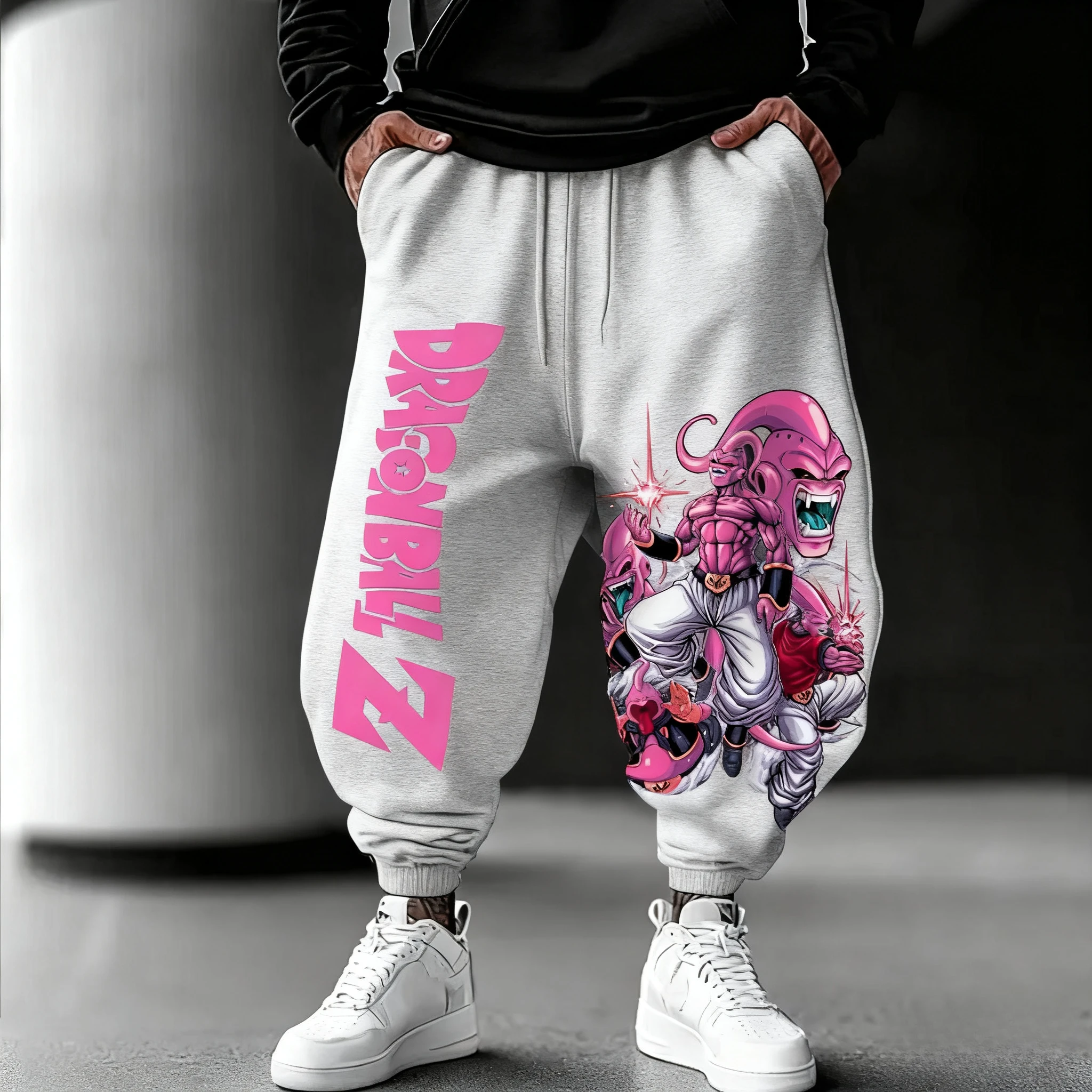 

Dragon Ball Z Majin Buu Print Baggy Pants Men Streetwear Anime Trousers Casual Hip Hop Sweatpants Fashion New Summer Y2k Clothes
