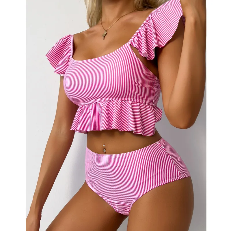 Sexy Bikinis Ruffles Swimsuits Women Swimwear Push Up Female Beach Swimming Wear Bathing Suits High Waist Bikini Set Pool Bather