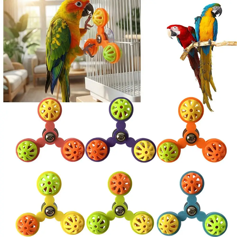 Parrot Toys Interactive Rotating Windmill Toy Bird Cage Toy For Parrots Rotating For Stimulation Entertainment Play Chewing 2026