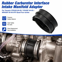 Rubber Carburetor Interface Intake Manifold Adapter For Yamaha YFZ450 06-09 / YZ450F 04-05 / WR450F 05-06 ATV Quad Four-stroke