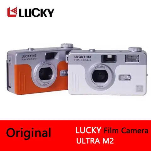 Aparat filmowy LUCKY-M2 Lucky 35mm ULTRA M2 z wbudowanym lampą błyskową, bez ostrości, wielokrotnego użytku, różne kolory, z opakowaniem, przenośny aparat.