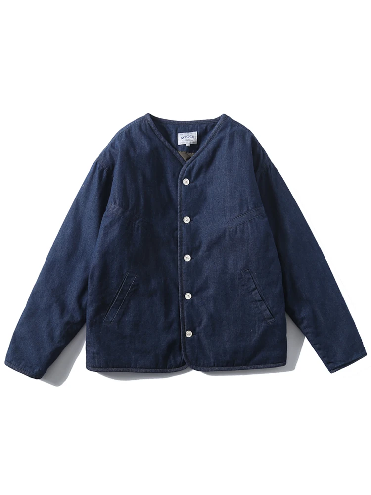 

Мужская джинсовая куртка в стиле ретро, хлопок, без подкладки, рабочая одежда, удлиненная, молодежная, повседневная верхняя одежда