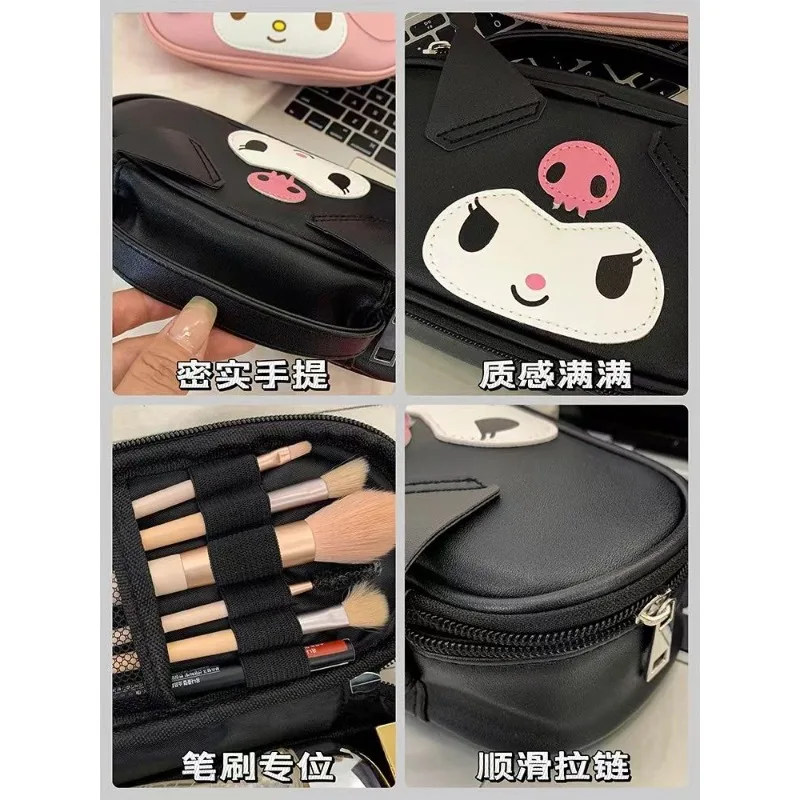 Kuromi Cute Sanrio Pencil Bag borsa per cosmetici di grande capacità borsa per cosmetici con scatola di cancelleria per matite di alta qualità alla