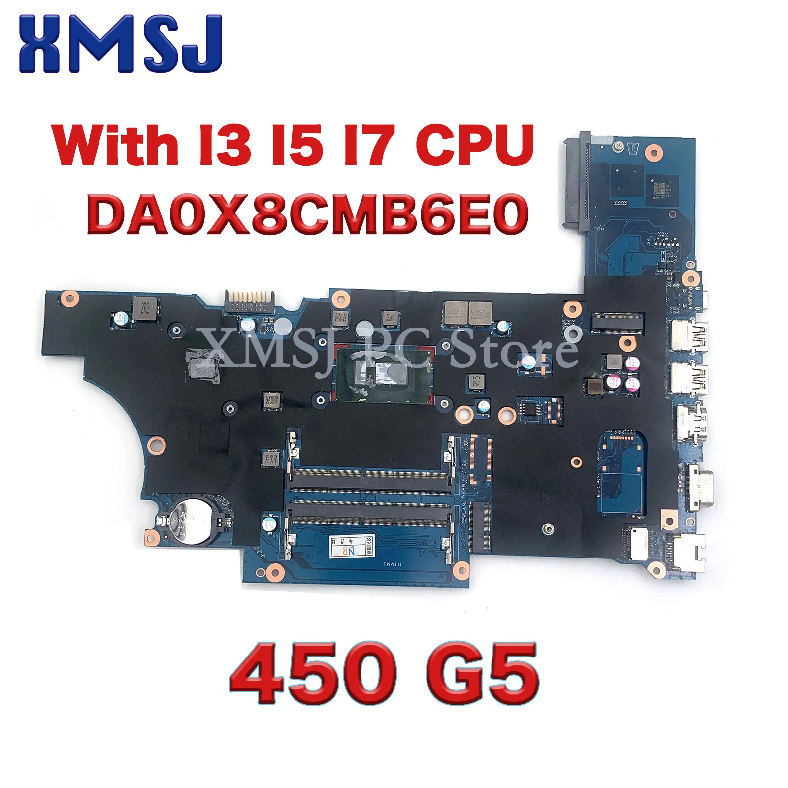 

For HP Probook 450 G5 Laptop Motherboard With I3 I5 I7 7/8th Gen CPU DA0X8CMB6E0 MAINBOARD