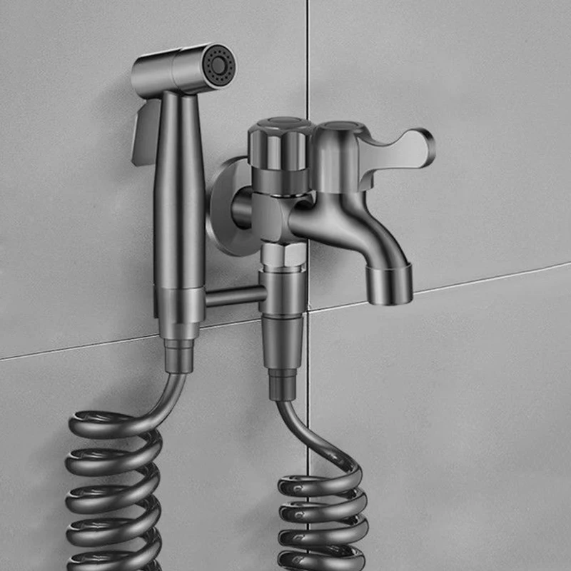 

Смесители для унитаза и биде Пистолет Серый Душ для ванной комнаты Насадка-распылитель Смесители для биде Одиночные краны для холодной воды Хромированный смеситель для ванны