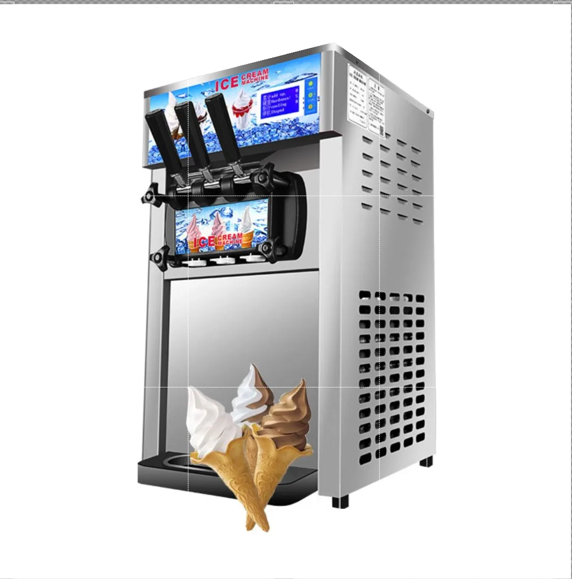 

Best Price Ice Cream Machine Commercial Soft Ice Cream Maker 2+1 Flavors Ice Cream Machine
