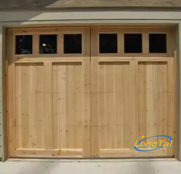 LONG TAI Sectional Garage Door Carriage Swing Gate Garage Doors American Wood Oak Wood Insulated 9x8 Solid Flap Sliding Door