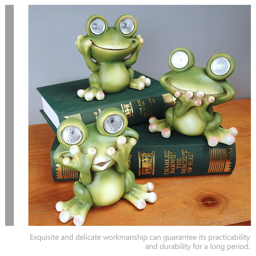 

Frog Statue Resin Garden Ornament Decor Outdoor Night Light Solar Powered Yard Solar Light Ornament Lawn Frog Craft