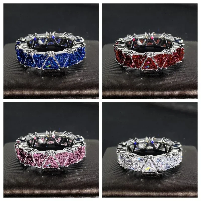2026 Luxury Wedding Band Promise Rings for Women Unique Triangle Cubic Zirconia Design Top Quality New Trendy Jewelry Dropship