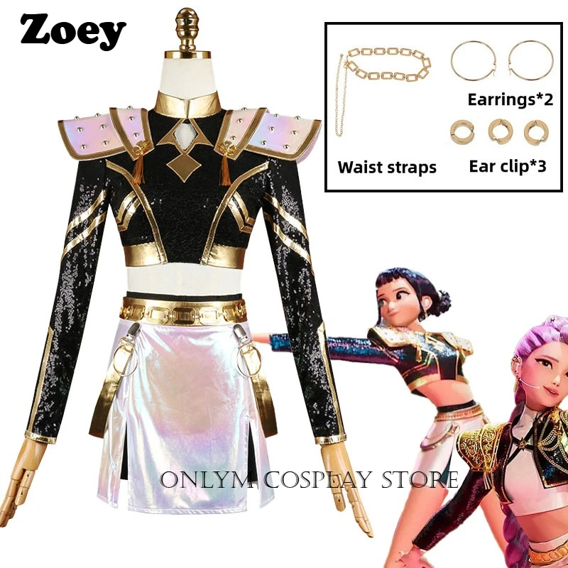 

Zoey Golden Cosplay Costume Demon Hunters Zoey Cosplay Demon Hunters Gloden Cosplay Rumi Mira Halloween Role Play Uniform Women