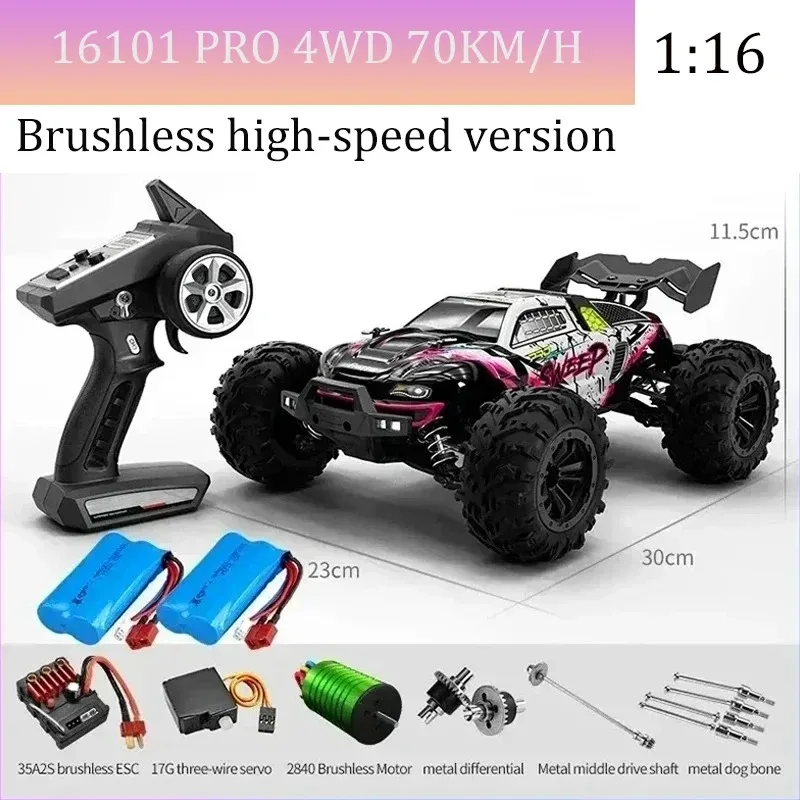 SCY16101 16102 16103 PRO 4WD 1:16 coche teledirigido sin escobillas 70 km/H 4x4 coche teledirigido flotante de alta velocidad juguete para regalo