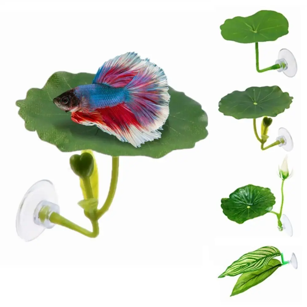 Plastic Betta Fish Rest Leaf Simulated Lotus Leaves/Artificial Leaf Rest/Hiding/Spawning Betta Fish Play Relax Hide Leaf