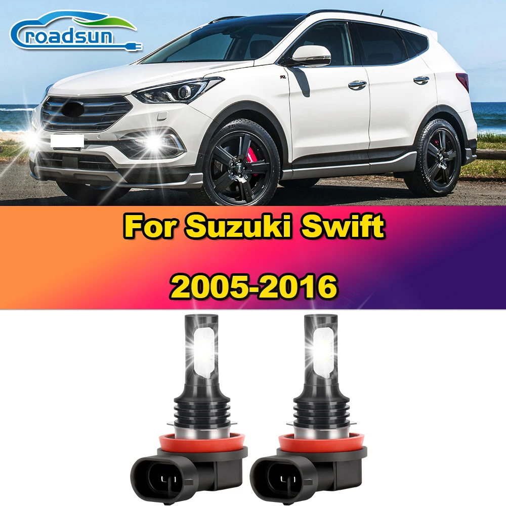 2x Canbus Error Free H11 LED Car Fog Lights Fanless 12V Plug & Play 12000LM For Suzuki Swift 2005-2011 2012 2013 2014 2015 2016