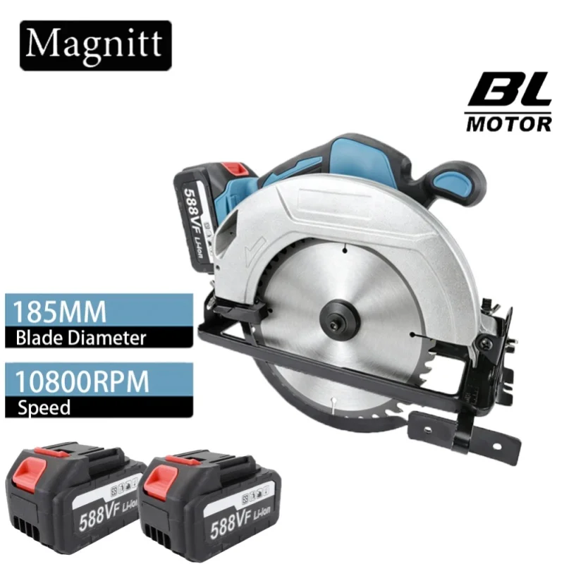 185-mm-Bürstenlose elektrische Kreissäge, 10800 U/min, kabellos, verstellbar, tragbar, zum Schneiden von Holz, Elektrowerkzeug für Makita 18-V-Akku