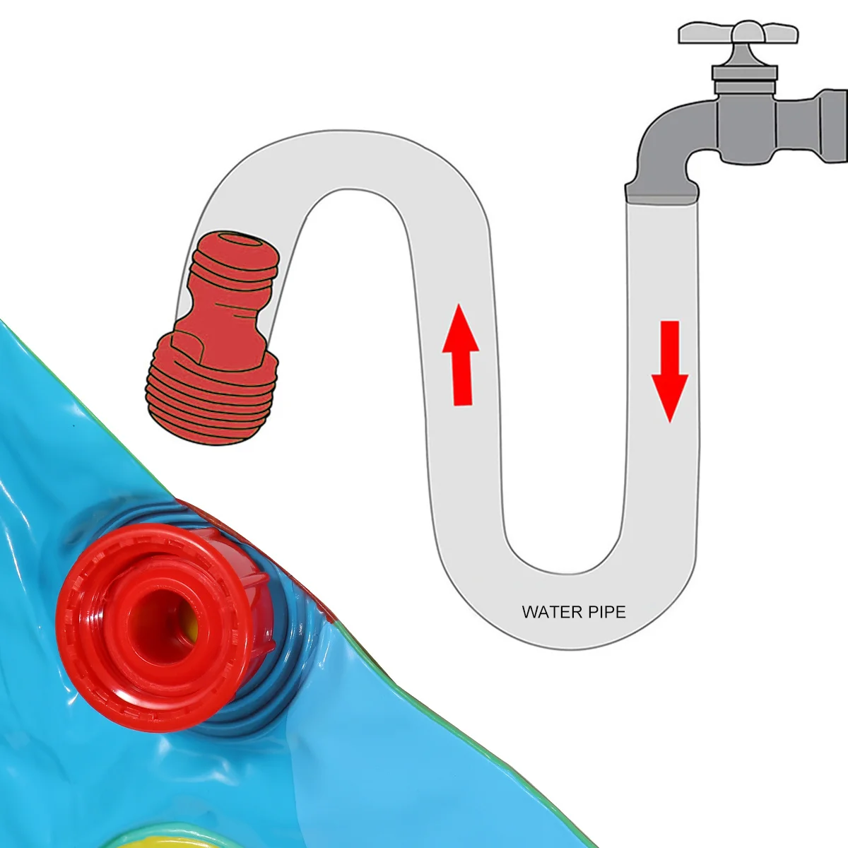 Tapis de jeu gonflable pour enfants, 1 pièce, avec pulvérisation d'eau, bleu, épais, pour piscine, plage, jeu éducatif, tapis de jeu numérique pour bébé