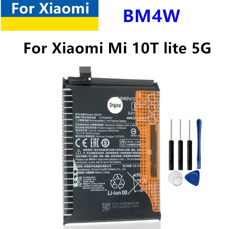 

High Qulity 4820mAh BM4W Battery For Xiaomi Mi 10T lite 5G With tools