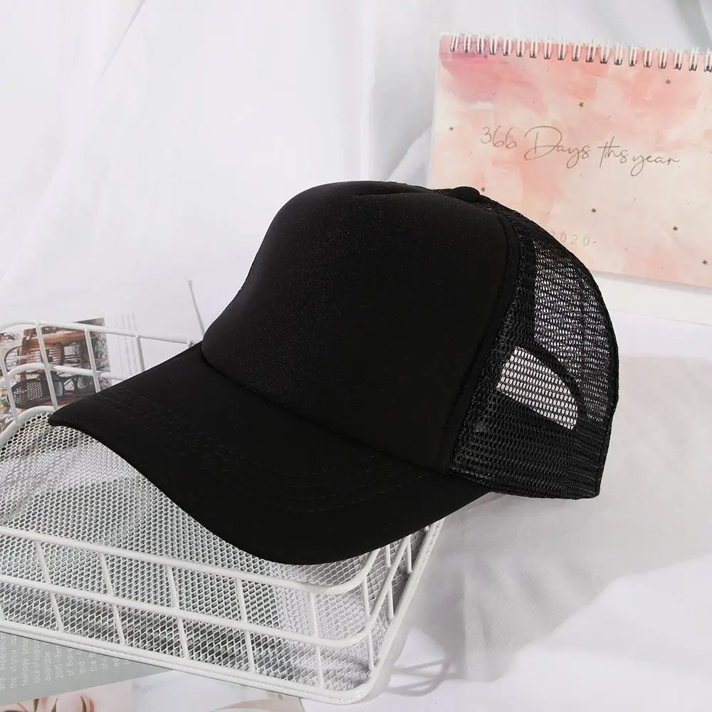 Adjustable Mesh Flat Visor Baseball Cap Trucker Hat Sunhat Snapback