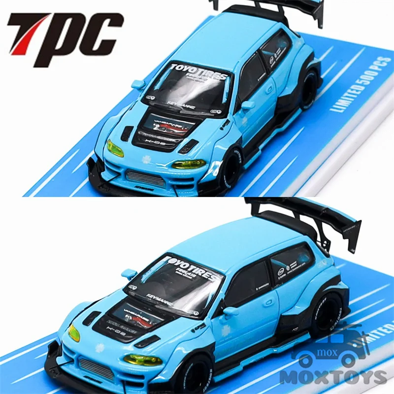 TPC 1:64 Kevmannz GT EG blue carbon fiber Diecast Model Car