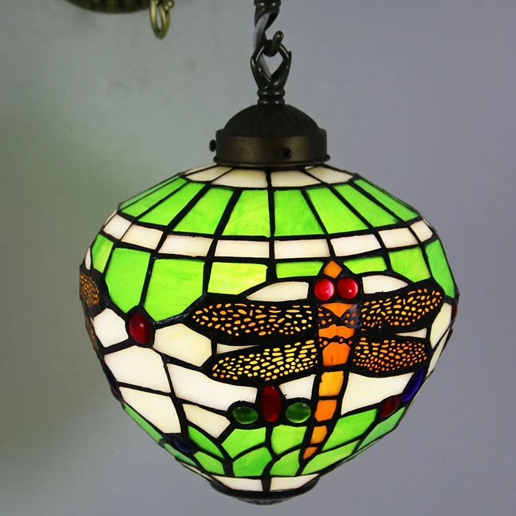 Luminária de Parede em Vidro Colorido Estilo Libélula LongHuiJing 8 Polegadas