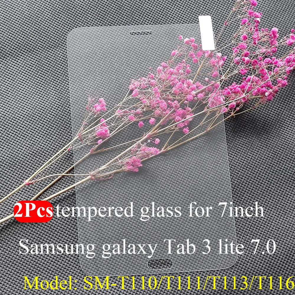 2Pcs/Pack Screen Protector for Samsung galaxy Tab 3 lite 7.0 Model SM-T110 T111 T113 HD 9H Tempered Glass for Samsung SM T110