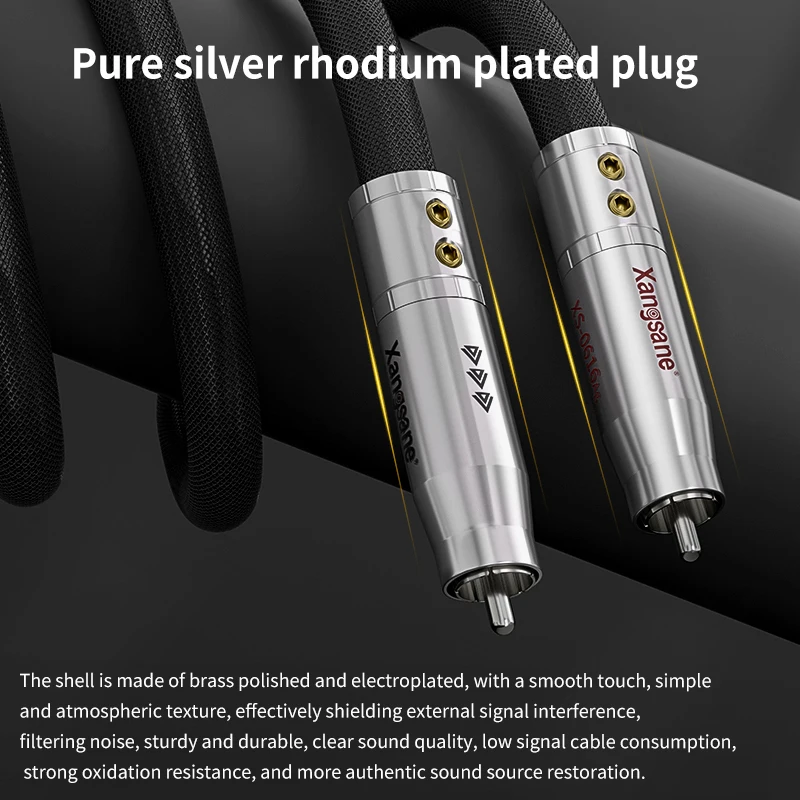 Xangsane 5N pure silver hifi RCA audio cable CD amplifier front and rear stage connection cable pure silver signal cable