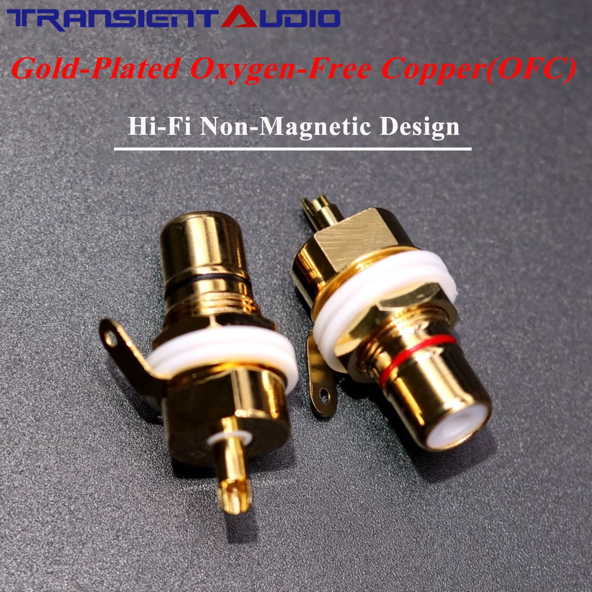 4pcs Solderable Gold-Plated Oxygen-Free Copper (OFC) RCA Jacks, Hi-Fi Audio Amplifier RCA Female Connectors