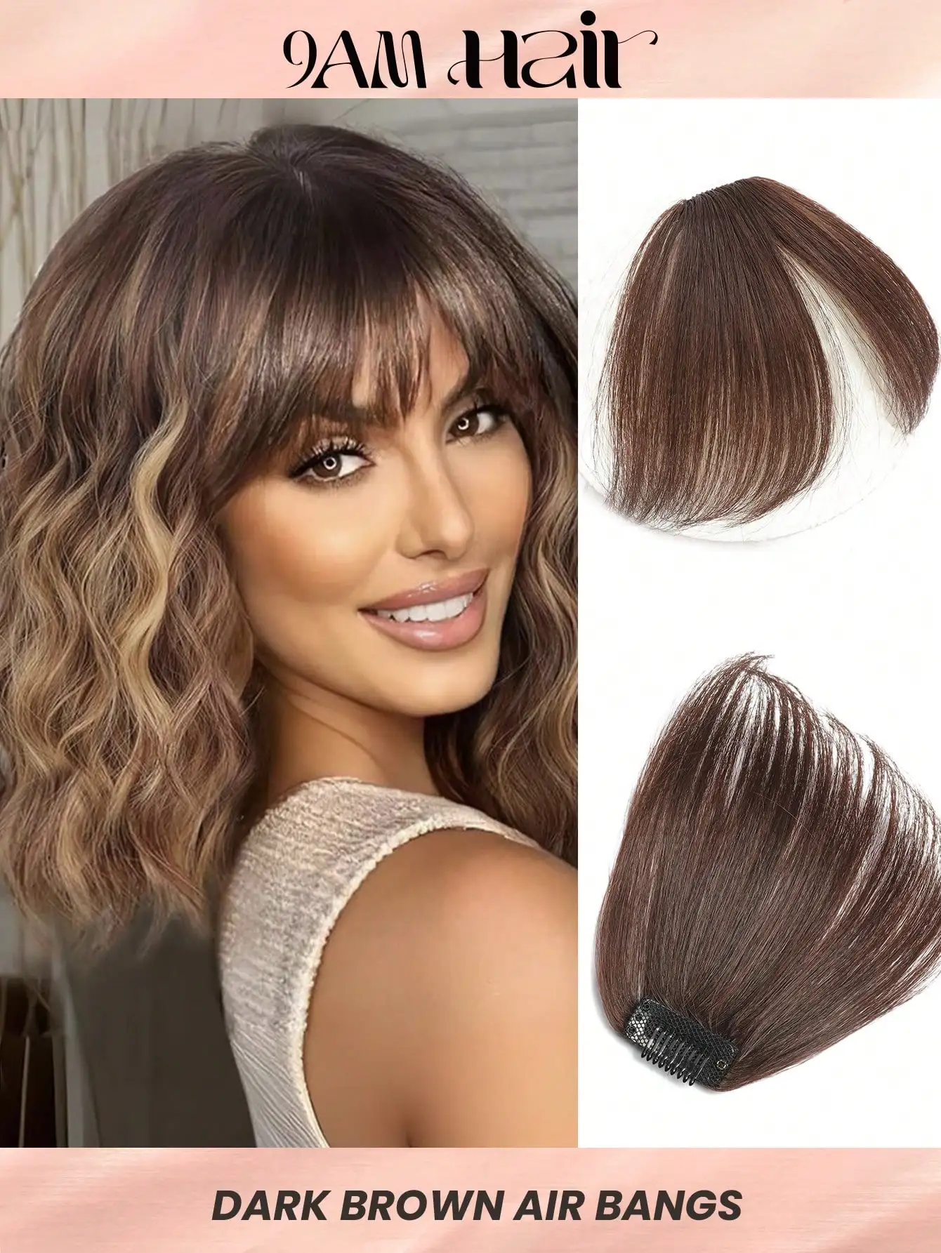 

Free Shipping on Orders Over $29Virgin Human Hair Topper Dark Brown Top Hairpiece Air Bangs Straight Bangs Without Sideburn For Women Brown Color